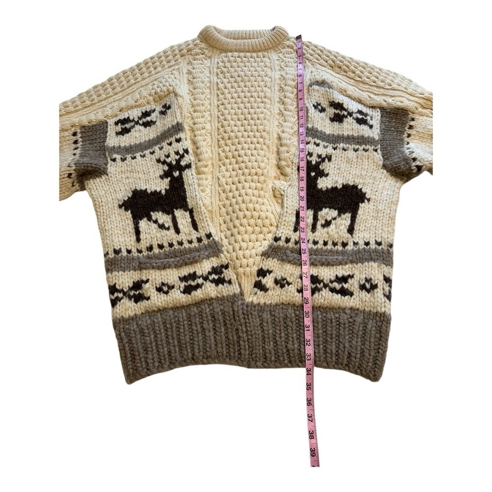 Cowichan & Fisherman Eclectic Wool Sweater | YAH YAH! - Large / XLarge - Picture 12 of 14